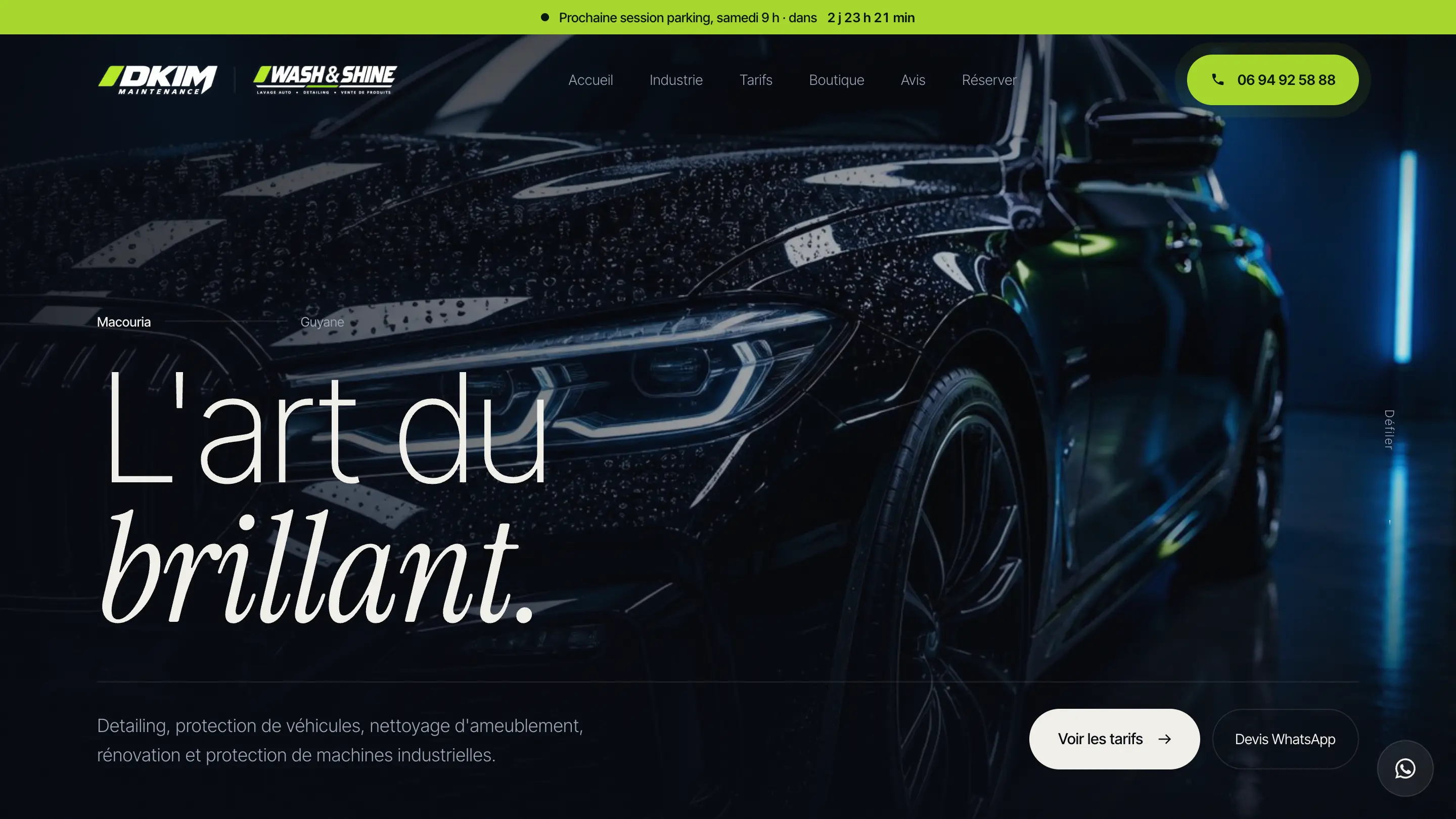 Site DKIM Maintenance · Wash & Shine, version ordinateur