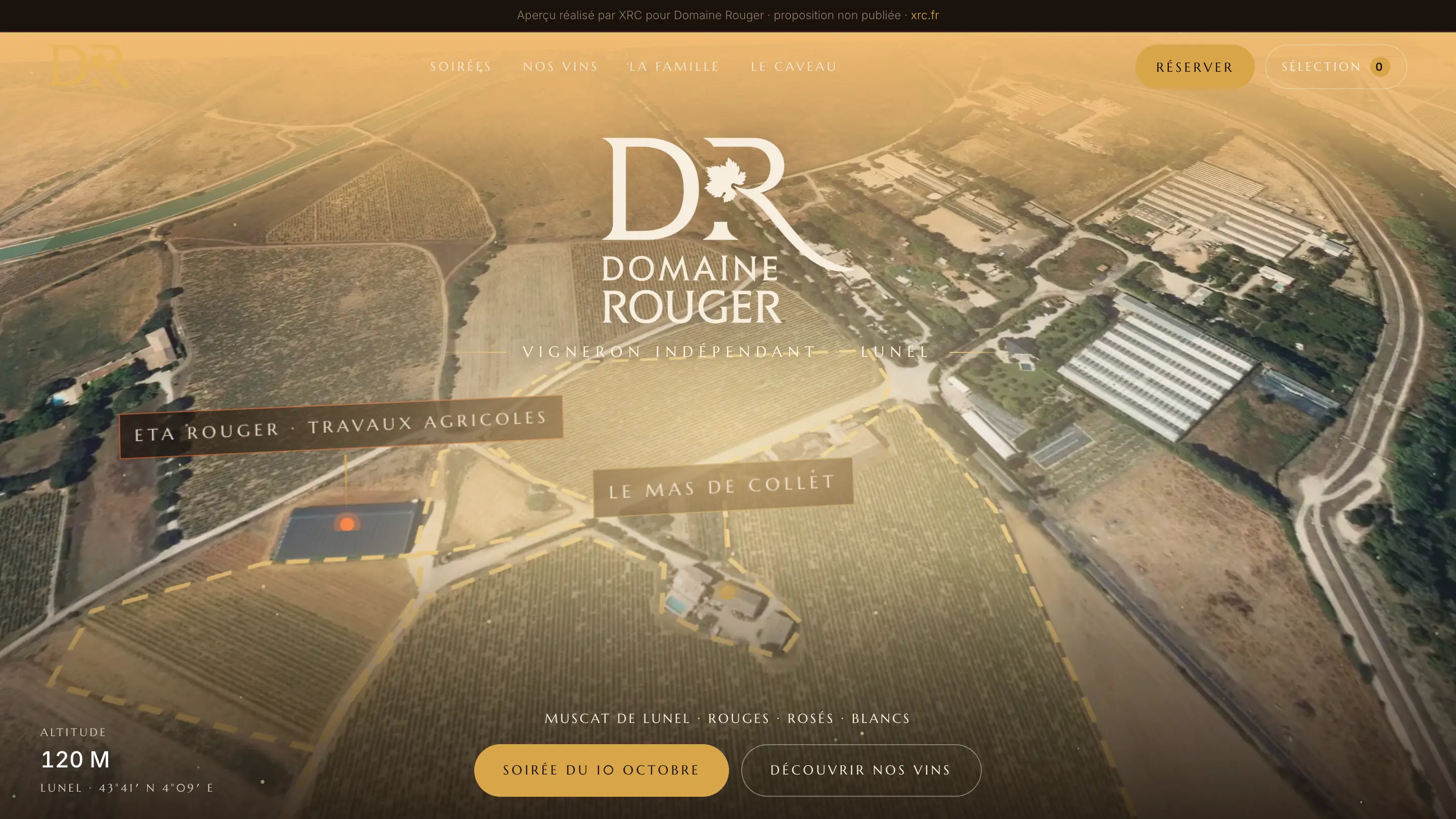 Site Domaine Rouger, version ordinateur