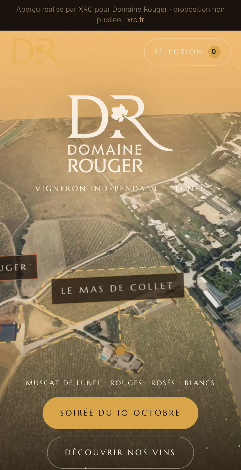 Site Domaine Rouger, version mobile