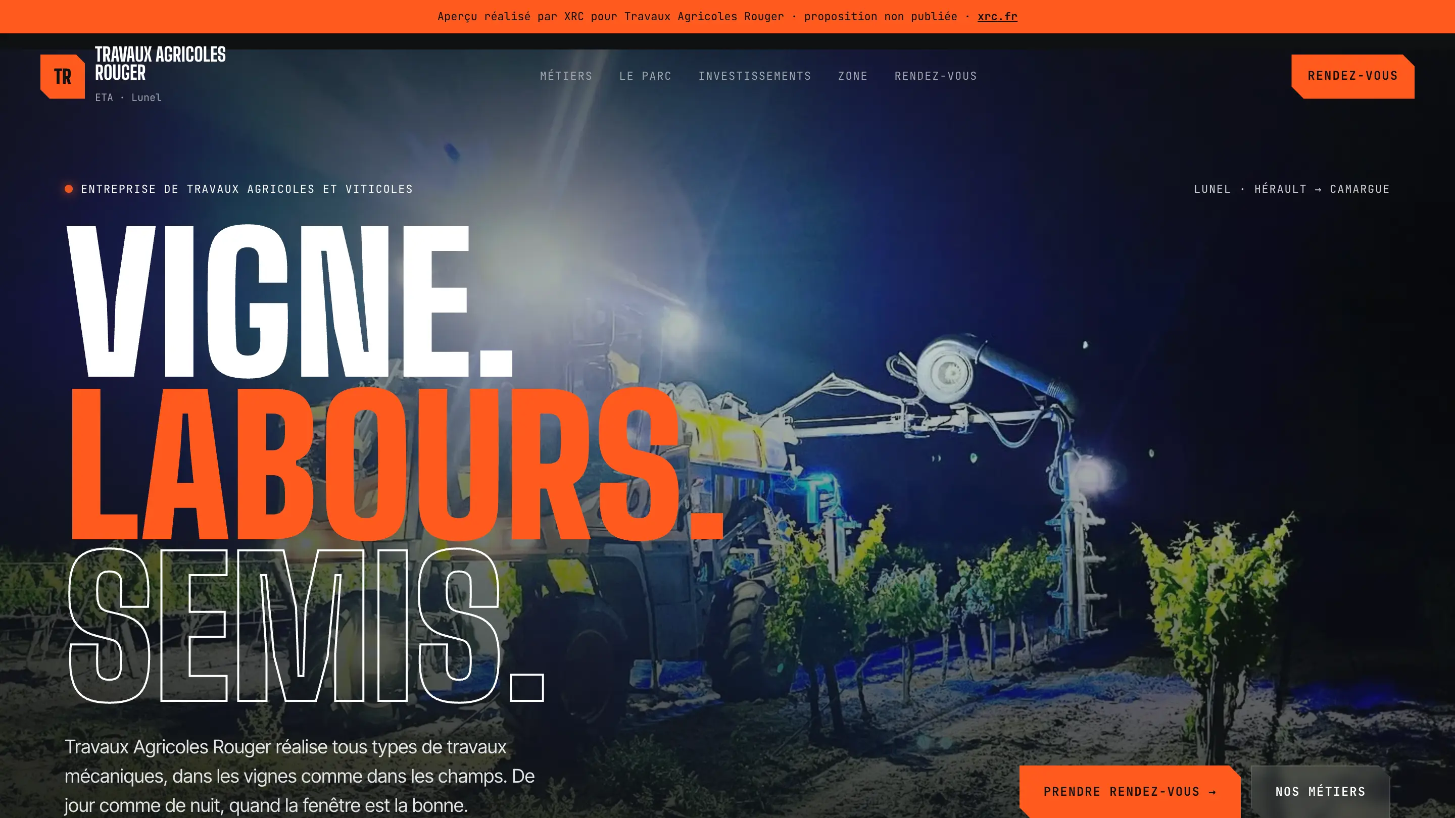 Site Travaux Agricoles Rouger, version ordinateur